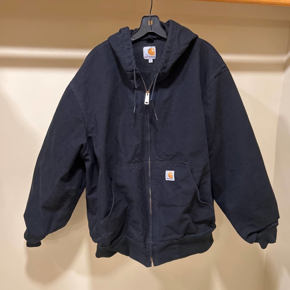 Vintage Made in USA Carhartt Heavy Duty Hooded Quilted Jacket XL